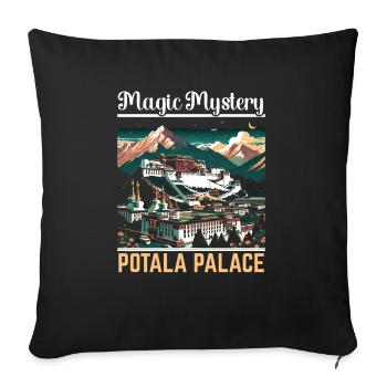Palais du Potala Chine Voyage Vacances Chinois - Housse de coussin décorative 45 x 45 cm - noir - Devant