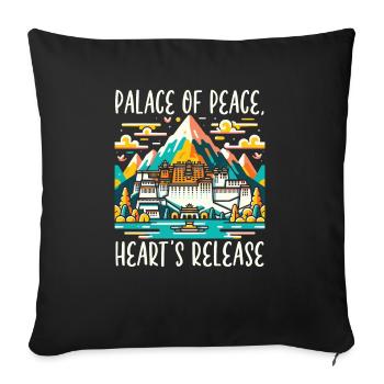 Palais du Potala Chine Voyage Vacances Chinois - Housse de coussin décorative 45 x 45 cm - noir - Devant