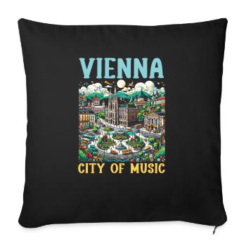 Vienna Austria Travel Vacation Country Austrian - Sofa pillowcase 17,3'' x 17,3'' (45 x 45 cm) - black - Front