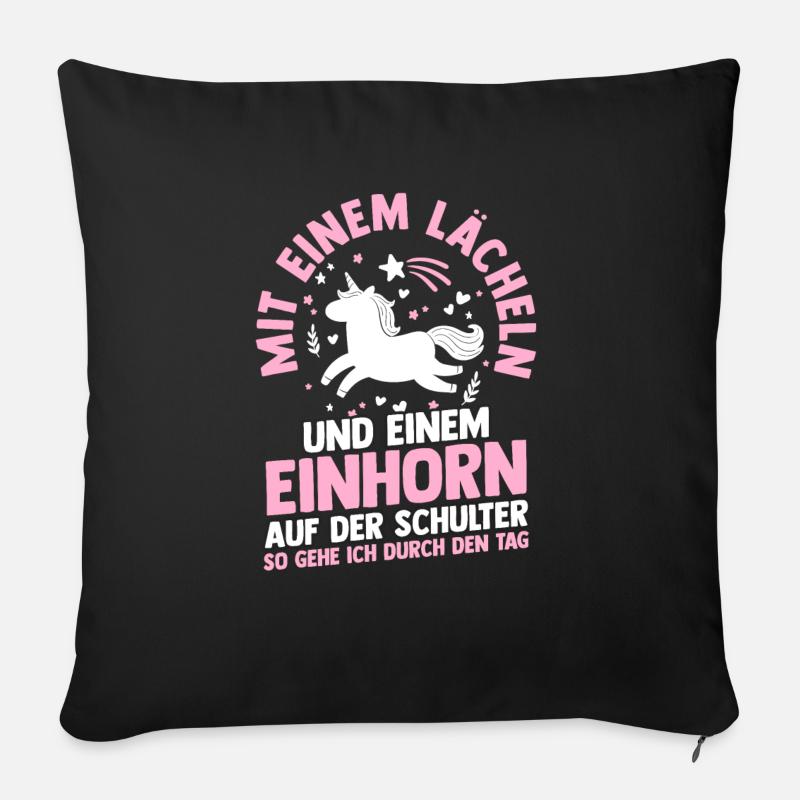 Einhorn - Sofakissenbezug 45 x 45 cm - Schwarz