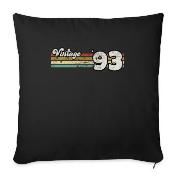 Rétro anniversaire né en 1993 slogan phrase citation - Housse de coussin décorative 45 x 45 cm - noir - Devant