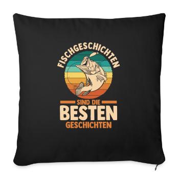Angler Fishing Fishing Rod Fishing - Sofa pillowcase 17,3'' x 17,3'' (45 x 45 cm) - black - Front