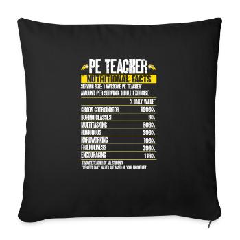 Sportlehrer Sport Lehrer Sportunterricht - Sofakissenbezug 45 x 45 cm - Schwarz - Vorne