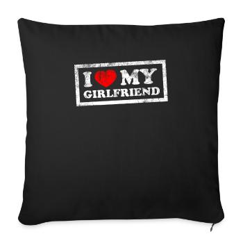 J’aime ma copine - Housse de coussin décorative 45 x 45 cm - noir - Devant