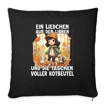 Cute dog owner t-shirt dog mom - Sofa pillowcase 17,3'' x 17,3'' (45 x 45 cm) - black - Front