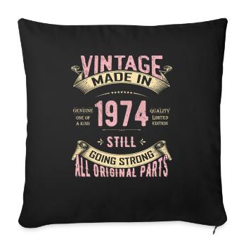 50th Birthday Vintage 1974 Classic Birthday 50 Yea - Sofa pillowcase 17,3'' x 17,3'' (45 x 45 cm) - black - Front