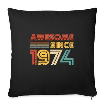 50th Birthday Vintage 1974 Classic Birthday 50 Yea - Sofa pillowcase 17,3'' x 17,3'' (45 x 45 cm) - black - Front