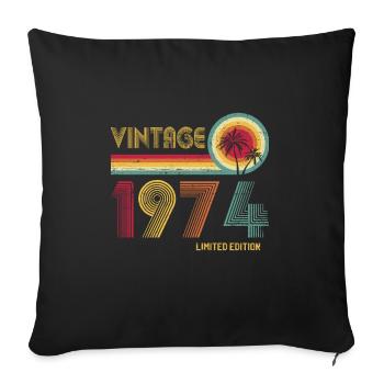 50th Birthday Vintage 1974 Classic Birthday 50 Yea - Sofa pillowcase 17,3'' x 17,3'' (45 x 45 cm) - black - Front