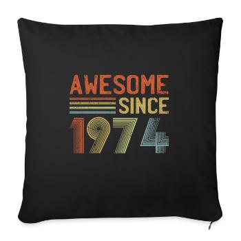 50th Birthday Vintage 1974 Classic Birthday 50 Yea - Sofa pillowcase 17,3'' x 17,3'' (45 x 45 cm) - black - Front