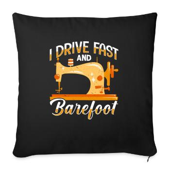 Elegant Sewing Art Design for Enthusiastic Tailors - Sofa pillowcase 17,3'' x 17,3'' (45 x 45 cm) - black - Front
