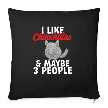 Chinchilla - Housse de coussin décorative 45 x 45 cm - noir - Devant
