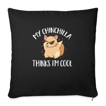 Chinchilla - Housse de coussin décorative 45 x 45 cm - noir - Devant