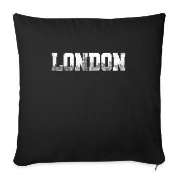 London England UK Souvenir Gift - Sofa pillowcase 17,3'' x 17,3'' (45 x 45 cm) - black - Front