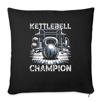 Kettlebell Workout Fitness Journey Bodybuilder - Sofa pillowcase 17,3'' x 17,3'' (45 x 45 cm) - black - Front