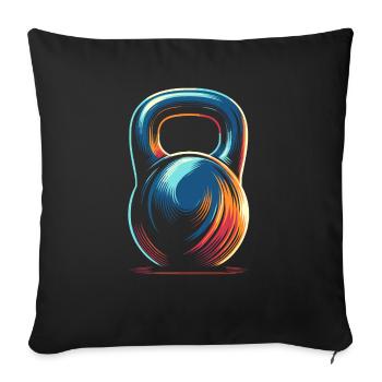 Kettlebell Workout Fitness Journey Bodybuilder - Sofa pillowcase 17,3'' x 17,3'' (45 x 45 cm) - black - Front