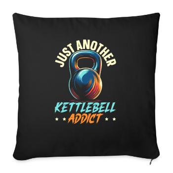 Kettlebell Workout Fitness Journey Bodybuilder - Sofa pillowcase 17,3'' x 17,3'' (45 x 45 cm) - black - Front
