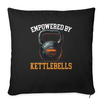 Kettlebell Workout Fitness Journey Bodybuilder - Sofa pillowcase 17,3'' x 17,3'' (45 x 45 cm) - black - Front