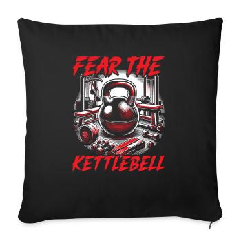 Kettlebell Workout Fitness Journey Bodybuilder - Sofa pillowcase 17,3'' x 17,3'' (45 x 45 cm) - black - Front