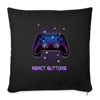 Gamers Video Gaming Geek Console Game Controller - Sofakissenbezug 45 x 45 cm - Schwarz - Vorne