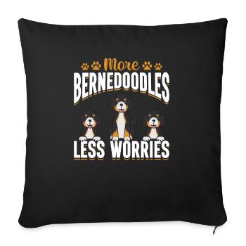 Bernedoodle Dog - Sofa pillowcase 17,3'' x 17,3'' (45 x 45 cm) - black - Front