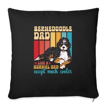 Bernedoodle Hund - Sofakissenbezug 45 x 45 cm - Schwarz - Vorne