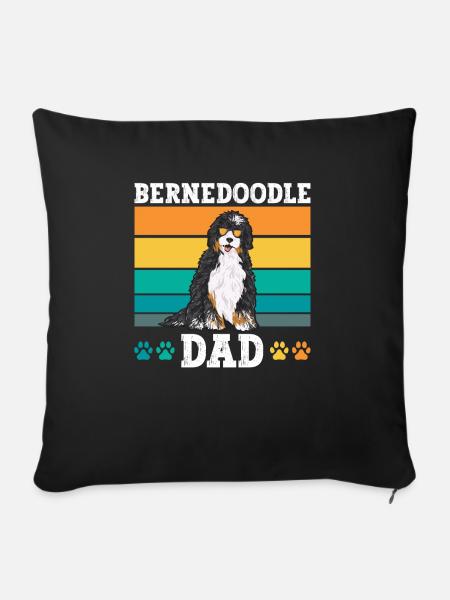 Bernedoodle Hund - Sofakissenbezug 45 x 45 cm - Schwarz