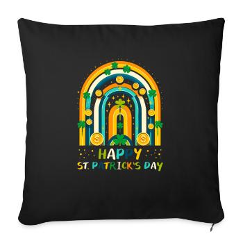 Happy St Patrick's Day St Patricks Day Shamrock - Sofa pillowcase 17,3'' x 17,3'' (45 x 45 cm) - black - Front