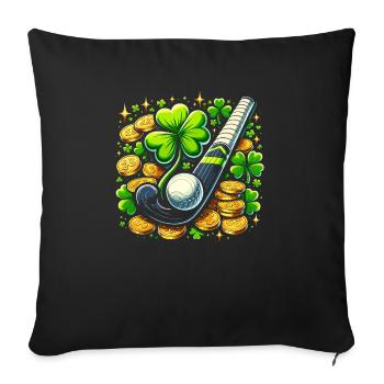 Feldhockey Kleeblatt St. Patricks Day Schabernack - Sofakissenbezug 45 x 45 cm - Schwarz - Vorne
