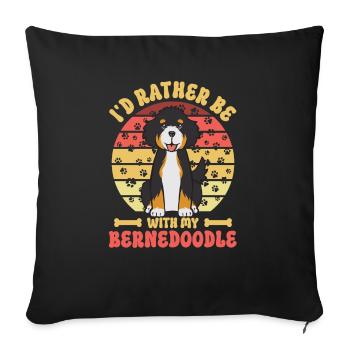 Bernedoodle Dog - Sofa pillowcase 17,3'' x 17,3'' (45 x 45 cm) - black - Front