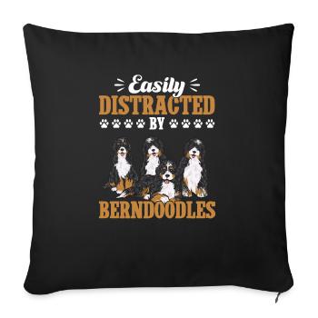 Bernedoodle Hund - Sofakissenbezug 45 x 45 cm - Schwarz - Vorne
