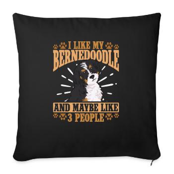 Bernedoodle Dog - Sofa pillowcase 17,3'' x 17,3'' (45 x 45 cm) - black - Front