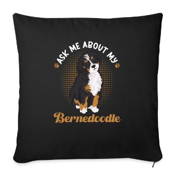 Chien Bernedoodle - Housse de coussin décorative 45 x 45 cm - noir - Devant