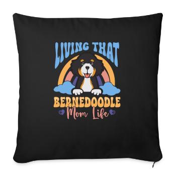 Bernedoodle Hund - Sofakissenbezug 45 x 45 cm - Schwarz - Vorne