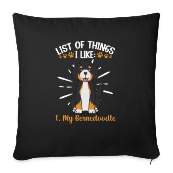 Chien Bernedoodle - Housse de coussin décorative 45 x 45 cm - noir - Devant