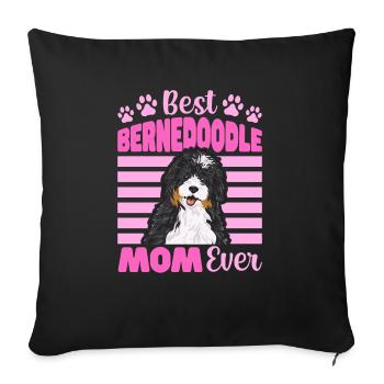 Bernedoodle Dog - Sofa pillowcase 17,3'' x 17,3'' (45 x 45 cm) - black - Front