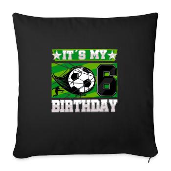 6th birthday Boy Soccer 6 Years Old Gifts - Sofa pillowcase 17,3'' x 17,3'' (45 x 45 cm) - black - Front