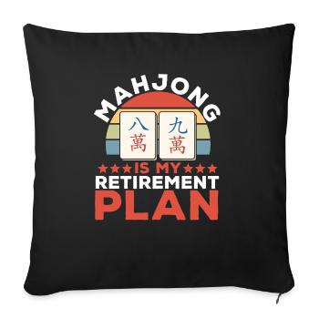 Gift for Mahjong Fans - Sofa pillowcase 17,3'' x 17,3'' (45 x 45 cm) - black - Front
