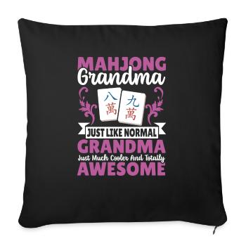Cadeau pour les fans de Mahjong - Housse de coussin décorative 45 x 45 cm - noir - Devant