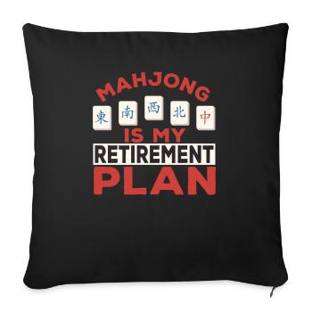 Cadeau pour les fans de Mahjong - Housse de coussin décorative 45 x 45 cm - noir - Devant