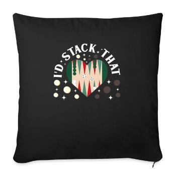 Brettspiel Lustiges Backgammon - Sofakissenbezug 45 x 45 cm - Schwarz - Vorne
