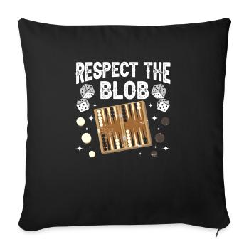 Jeu de société Backgammon drôle - Housse de coussin décorative 45 x 45 cm - noir - Devant