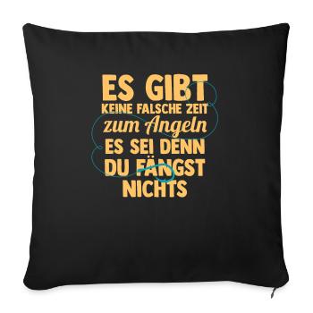 Pêcheur à la ligne Canne à pêche Pêche - Housse de coussin décorative 45 x 45 cm - noir - Devant
