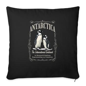 Antarctica - The International Continent - Sofa pillowcase 17,3'' x 17,3'' (45 x 45 cm) - black - Front