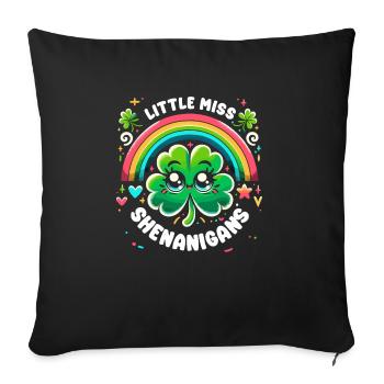 Little Miss Shenanigans Kleeblatt St. Patricks Tag - Sofakissenbezug 45 x 45 cm - Schwarz - Vorne