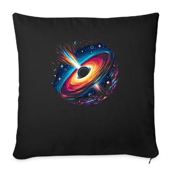 Black Hole Space Universe Astronomy Astronomer - Sofa pillowcase 17,3'' x 17,3'' (45 x 45 cm) - black - Front