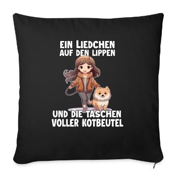 Cute dog mom t-shirt for female dog owners dogs - Sofa pillowcase 17,3'' x 17,3'' (45 x 45 cm) - black - Front