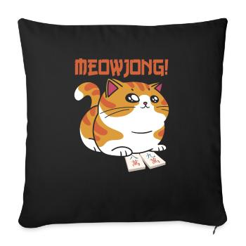 Cadeau pour les fans de Mahjong - Housse de coussin décorative 45 x 45 cm - noir - Devant