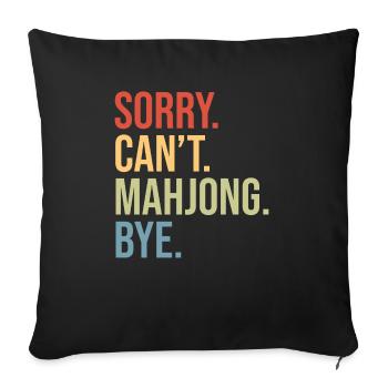 Cadeau pour les fans de Mahjong - Housse de coussin décorative 45 x 45 cm - noir - Devant