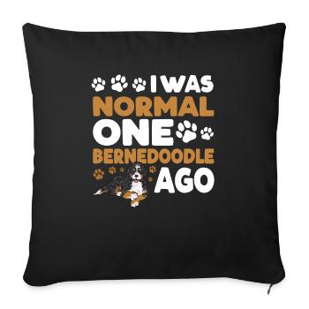 Bernedoodle Dog - Sofa pillowcase 17,3'' x 17,3'' (45 x 45 cm) - black - Front