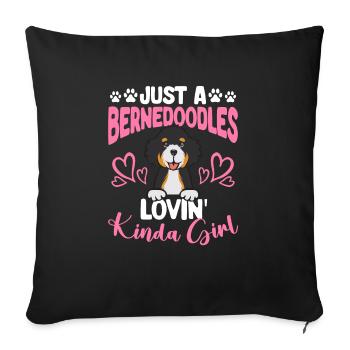 Chien Bernedoodle - Housse de coussin décorative 45 x 45 cm - noir - Devant